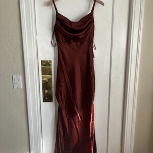 NWT Revelry Satin Bridesmaid Dress, Terracotta Rust, Two sizes